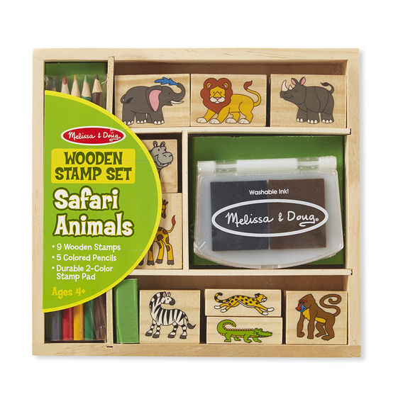 Wooden Stamp Set - Safari Animals | E&O Montessori