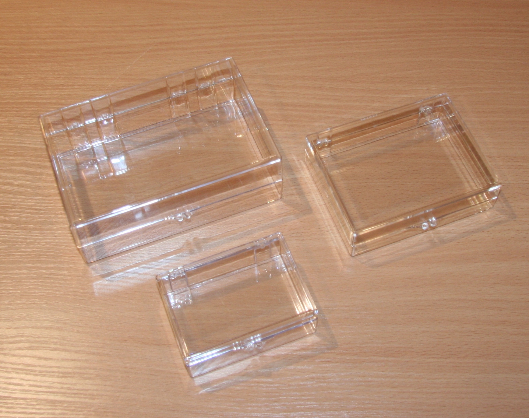  Clear Plastic Box - 4 Square X 2 Tall - 6 Boxes Per Pack