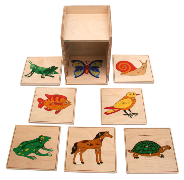 Complete Set of 8 Animal Puzzles with Cabinet