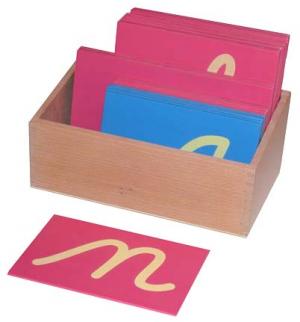 3.05.2 Sandpaper Letters - Cursive with Box - Lower Case E & O Montessori Materials