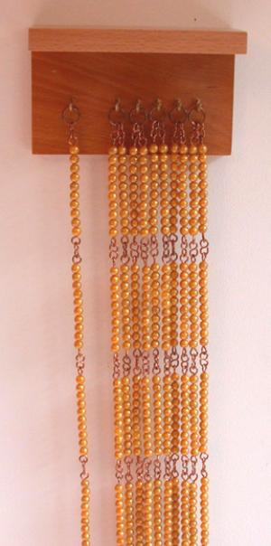 4.41 Golden Bead Chains of 100 and 1000 with Wall Frame E & O Montessori Materials