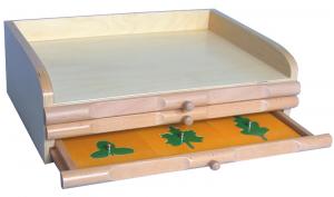 5.01.1 Botany Cabinet with 14 Real Leaf Shape Insets E & O Montessori Materials