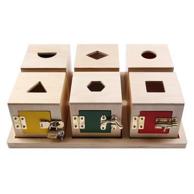 Lock Boxes with Objects and Tray - Set of 6
