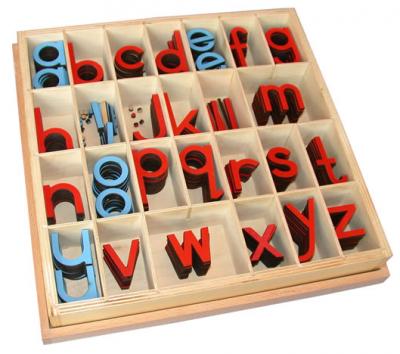 Small Movable Alphabet - Print Red & Blue 5/10 Count With Box