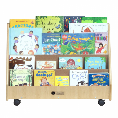 Preschool Book Rack with 4 Shelves front prop