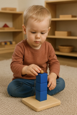 Cubes on Vertical Dowel