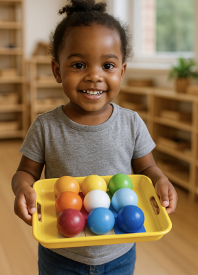 Stacking and Sorting Game Ball Pyramid