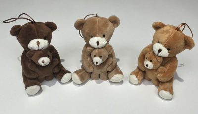 Montessori-inspired plush mama bear with baby cub