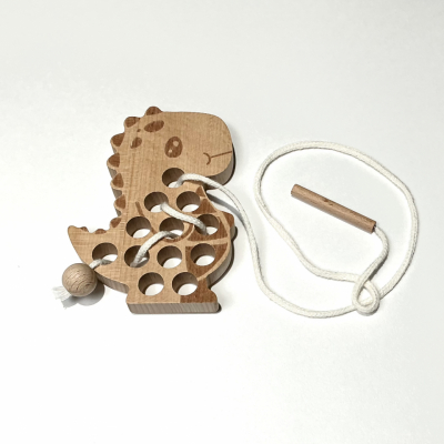 Wooden Dinosaur Lacing Toy