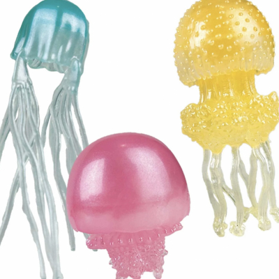 Glow in the dark jellyfish figurines from Safari Jellyfish TOOB educational toy set