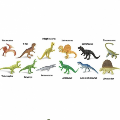 Realistic carnivorous dinosaur figurines for dinosaur classification and STEM learning