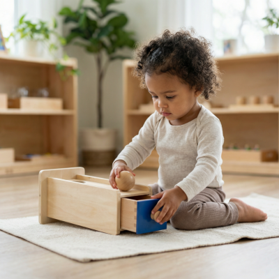 Object Permanence Box with Drawer 