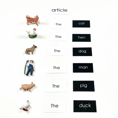 Montessori Language Material – Phonetic Grammar Game with Miniature Objects