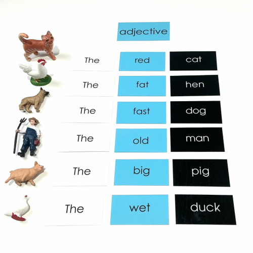 Montessori Language Material – Phonetic Grammar Game with Miniature Objects