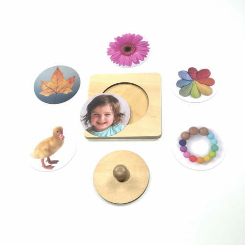 Montessori Single Shape Puzzle – Circle Montessori Single Shape Puzzle with Pictures – Circle