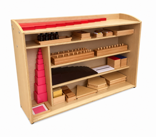 Montessori Sensorial Cabinet: Closed Back Montessori Sensorial Cabinet: Closed Back with materials