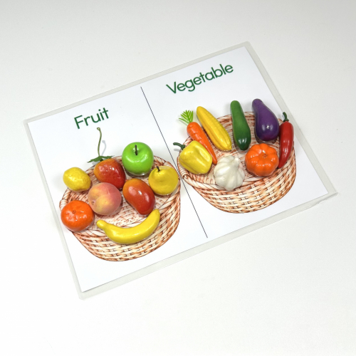 Montessori Fruit and Vegetable Sorting Set With Cards 