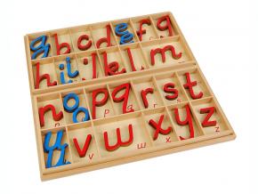 Large D'Nealian Style Moveable Alphabet, Red & Blue 5/10 Count With Box 