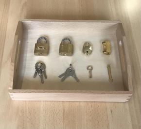  Locks and Keys with Wooden Tray
