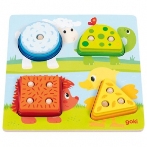 Animal Puzzle Board: Sort by Color & Shape