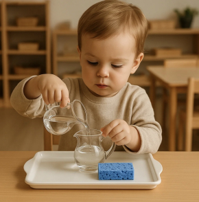 Pouring Water Activities with Two  Clear Pitchers Set