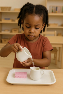  Pouring Water Activities with Two Small Porcelain Creamers