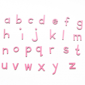 Small Movable Alphabet – Pink Wooden Letters, Lower Case