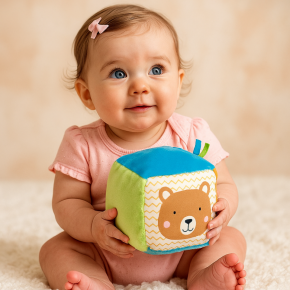 Soft Sensory Baby Cube with Bell