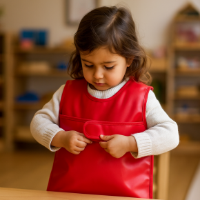 Easy Fasten Water-Resistant Apron (Ages 3-6) - Red