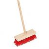  Indoor Scrubber with Wooden Handle: Red, 65 x 16.5 x 5.5 cm 